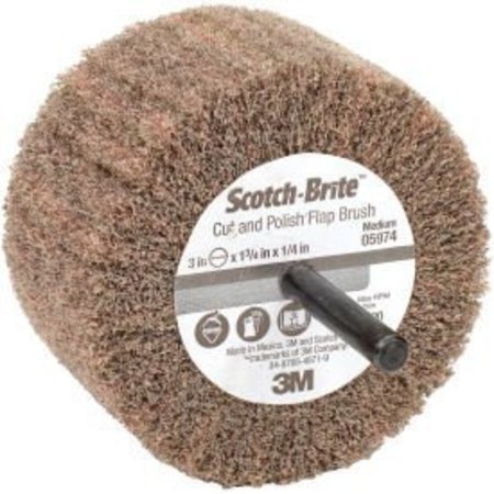 3M 3M„¢ Scotch-Brite„¢ Cut and Polish Flap Brush, 3" x 1-3/4" x 1/4" MED Grit Aluminum Oxide 7100050520